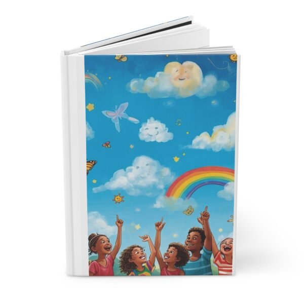 children's rainbow sky hardcover journal — bright inspirational notebook for kids