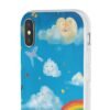 whimsical rainbow clouds phone case — cute kids sky illustration