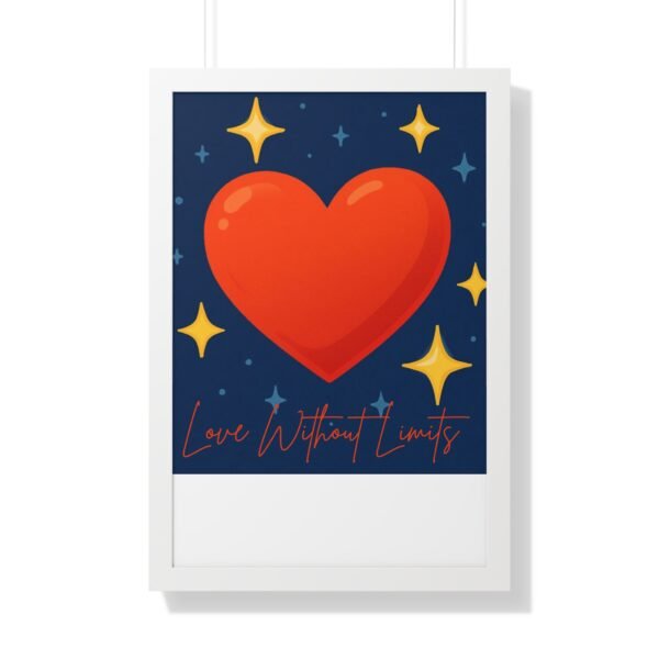 framed poster — "love without limits" heart wall art