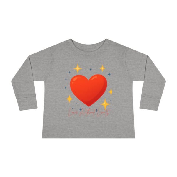 toddler long sleeve tee — sparkling red heart kids shirt (valentine’s gift)