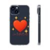 clear impact phone case — red heart & “love without limits” design