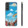 whimsical rainbow clouds phone case — cute kids sky illustration