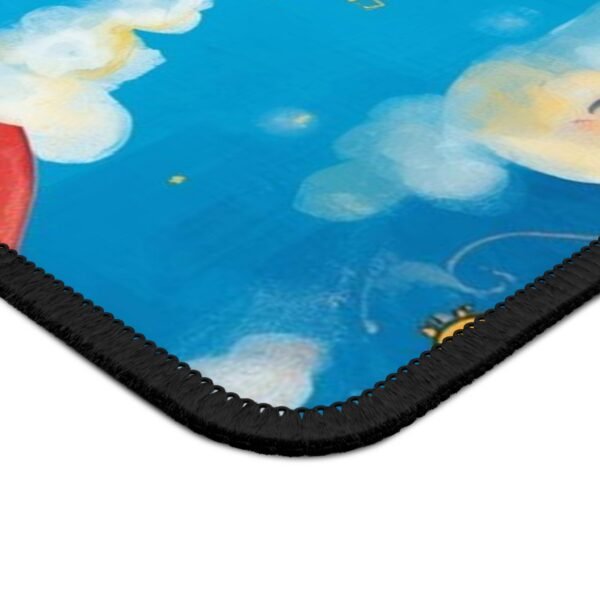 rainbow kids gaming mouse pad — cheerful clouds, butterflies & diverse children design