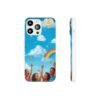 whimsical rainbow clouds phone case — cute kids sky illustration