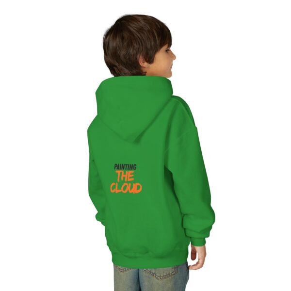 kids rainbow cloud hoodie — "painting the cloud" youth sweatshirt