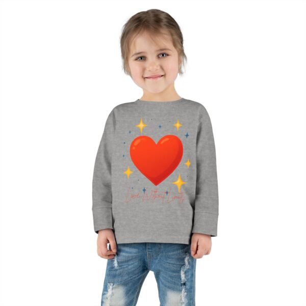 toddler long sleeve tee — sparkling red heart kids shirt (valentine’s gift)