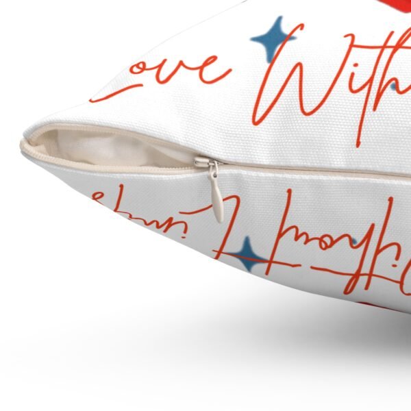 heart sparkle throw pillow — "love without limits" decorative cushion