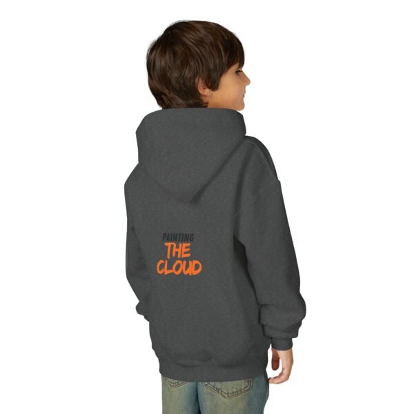 kids rainbow cloud hoodie — "painting the cloud" youth sweatshirt