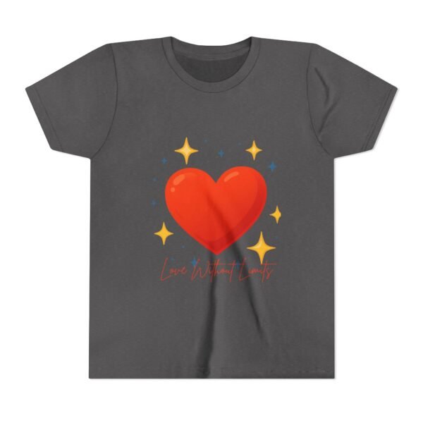 youth tee — 'love without limits' heart graphic kids t shirt