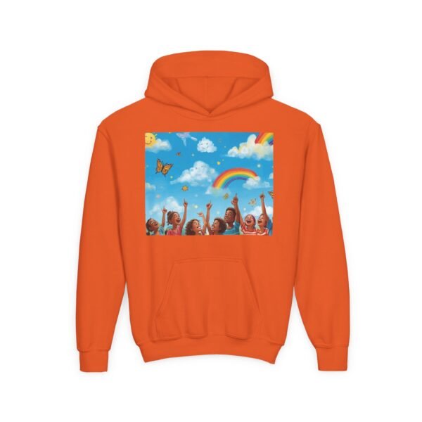 kids rainbow cloud hoodie — "painting the cloud" youth sweatshirt