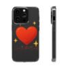 clear impact phone case — red heart & “love without limits” design