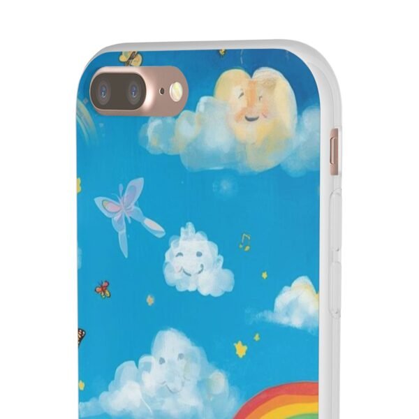 whimsical rainbow clouds phone case — cute kids sky illustration