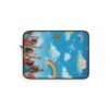 rainbow sky laptop sleeve — whimsical kids cloud, butterflies & rainbow design