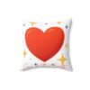 heart sparkle throw pillow — "love without limits" decorative cushion