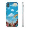 whimsical rainbow clouds phone case — cute kids sky illustration