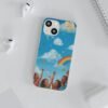whimsical rainbow clouds phone case — cute kids sky illustration