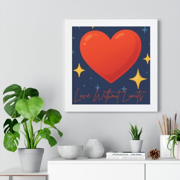 framed poster — "love without limits" heart wall art