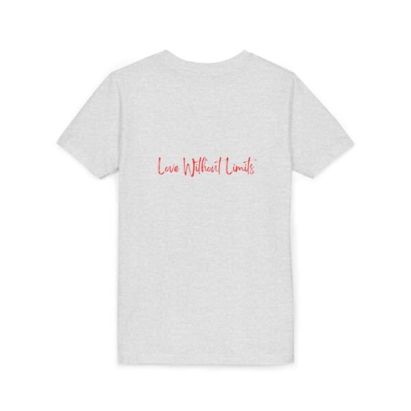 youth tee — 'love without limits' heart graphic kids t shirt