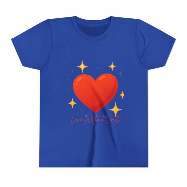 youth tee — 'love without limits' heart graphic kids t shirt