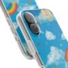 whimsical rainbow clouds phone case — cute kids sky illustration
