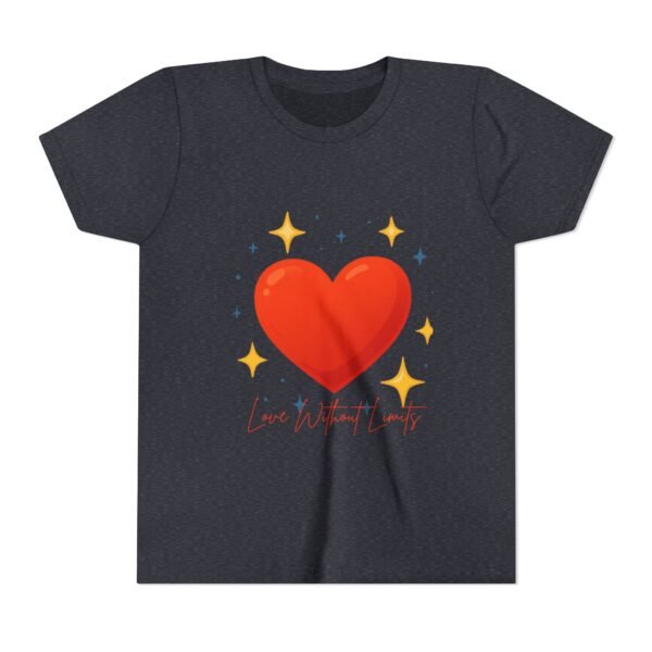 youth tee — 'love without limits' heart graphic kids t shirt