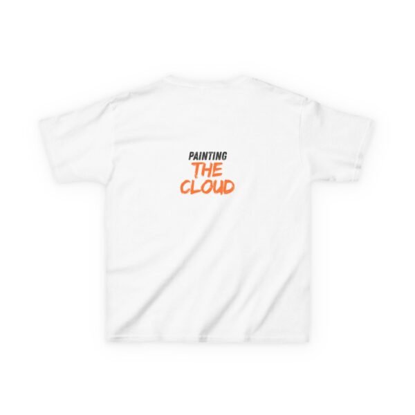 kids tee — joyful rainbow cloud design (“painting the cloud”)