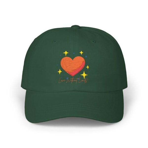 heart sparkle dad cap — embroidered love baseball hat