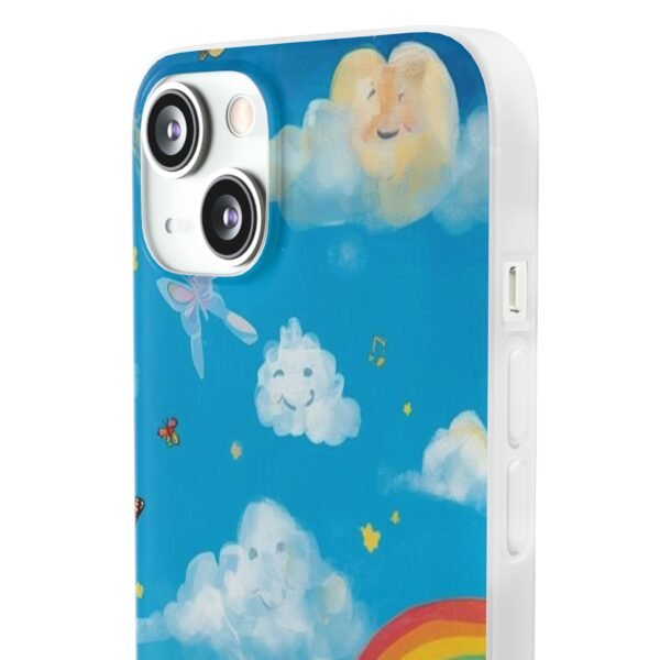 whimsical rainbow clouds phone case — cute kids sky illustration