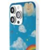 whimsical rainbow clouds phone case — cute kids sky illustration