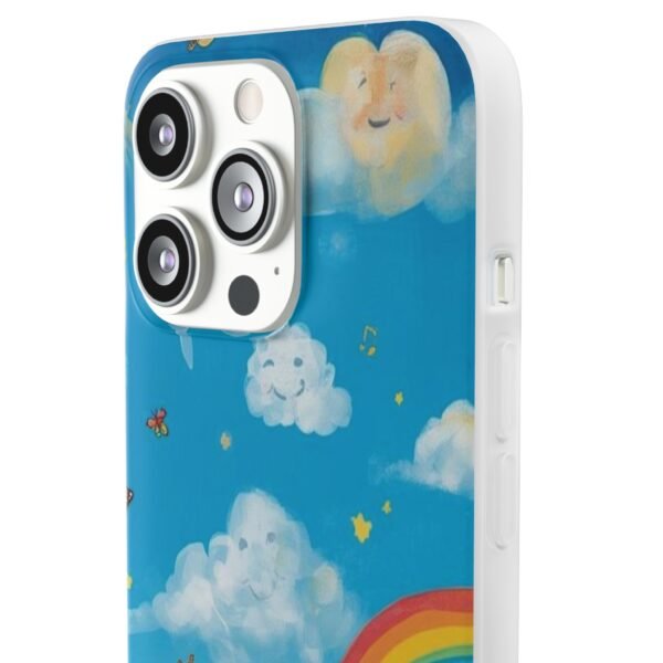 whimsical rainbow clouds phone case — cute kids sky illustration