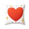 heart sparkle throw pillow — "love without limits" decorative cushion