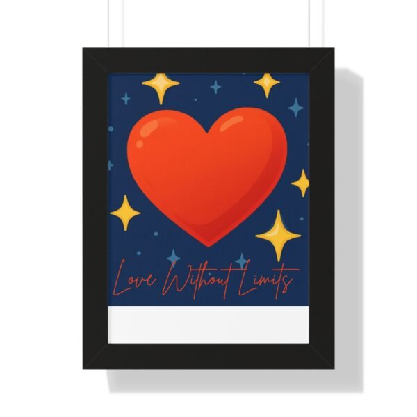 framed poster — "love without limits" heart wall art