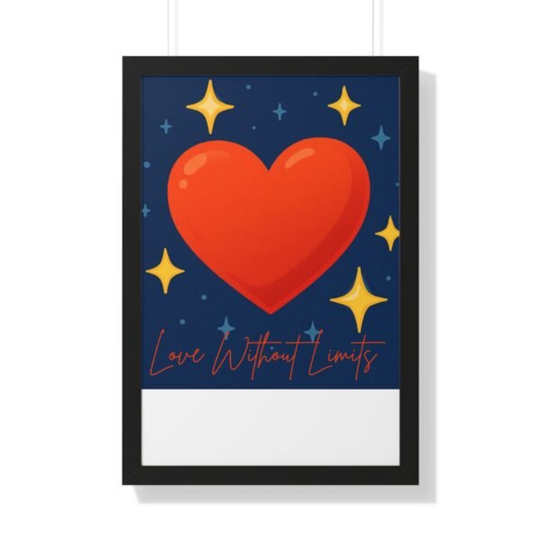 framed poster — "love without limits" heart wall art