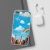 whimsical rainbow clouds phone case — cute kids sky illustration