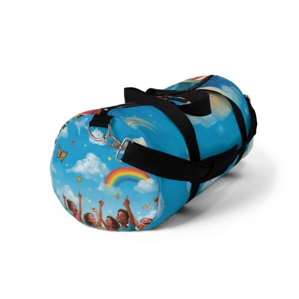 cute cloudy sky duffel bag — whimsical kids travel gym bag with sleeping cloud & stars
