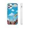 whimsical rainbow clouds phone case — cute kids sky illustration