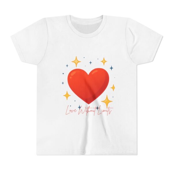 youth tee — 'love without limits' heart graphic kids t shirt