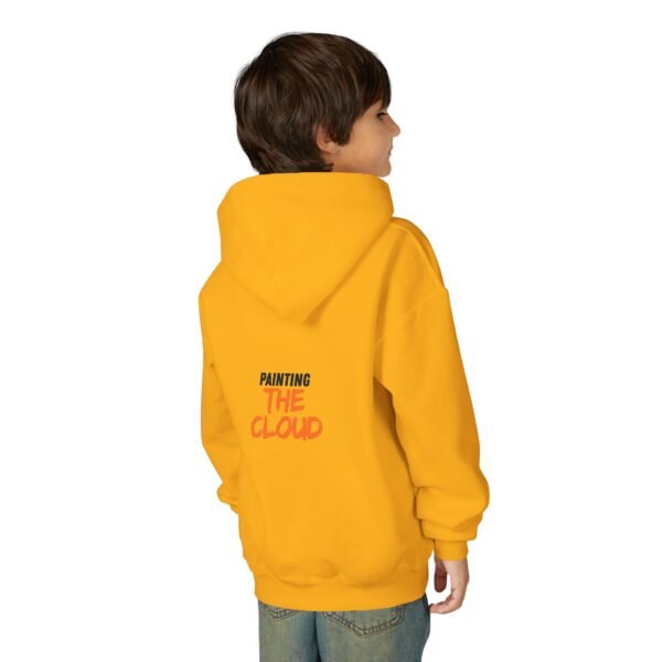 kids rainbow cloud hoodie — "painting the cloud" youth sweatshirt