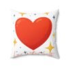 heart sparkle throw pillow — "love without limits" decorative cushion