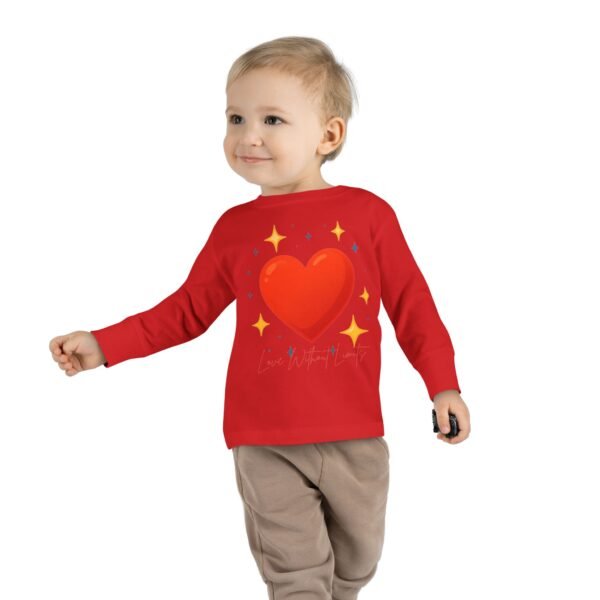 toddler long sleeve tee — sparkling red heart kids shirt (valentine’s gift)