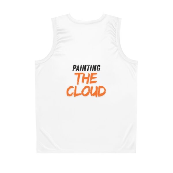 youth rainbow cloud basketball jersey — “painting the cloud” all over print