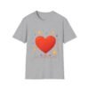 heart graphic t shirt — "love is the answer, always" valentine tee