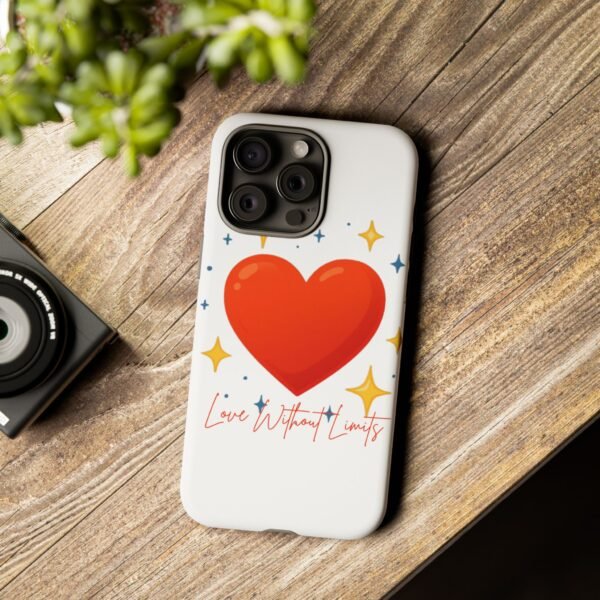 heart sparkle phone case – “love without limits” protective cover