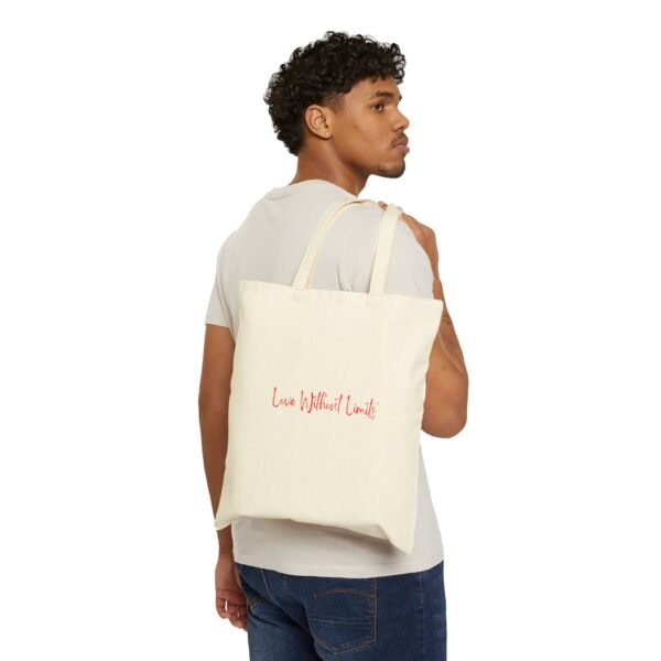 love without limits canvas tote bag – heart design, everyday market & gift tote