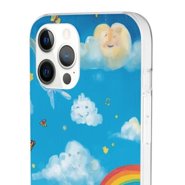 whimsical rainbow clouds phone case — cute kids sky illustration