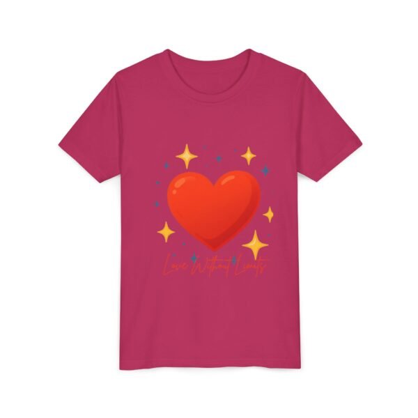 youth tee — 'love without limits' heart graphic kids t shirt