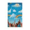 children’s rainbow clouds hand towel — bright nursery bath towel