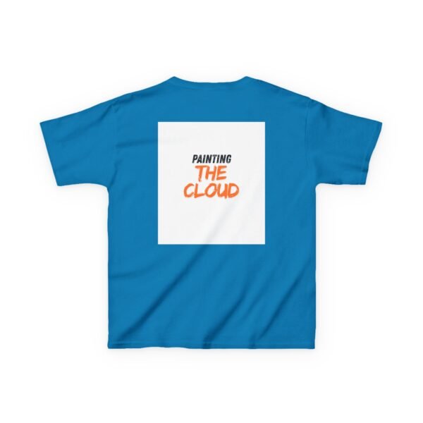 kids tee — joyful rainbow cloud design (“painting the cloud”)