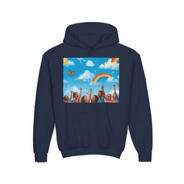 kids rainbow cloud hoodie — "painting the cloud" youth sweatshirt