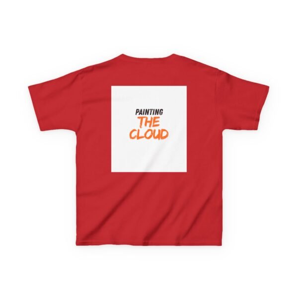 kids tee — joyful rainbow cloud design (“painting the cloud”)
